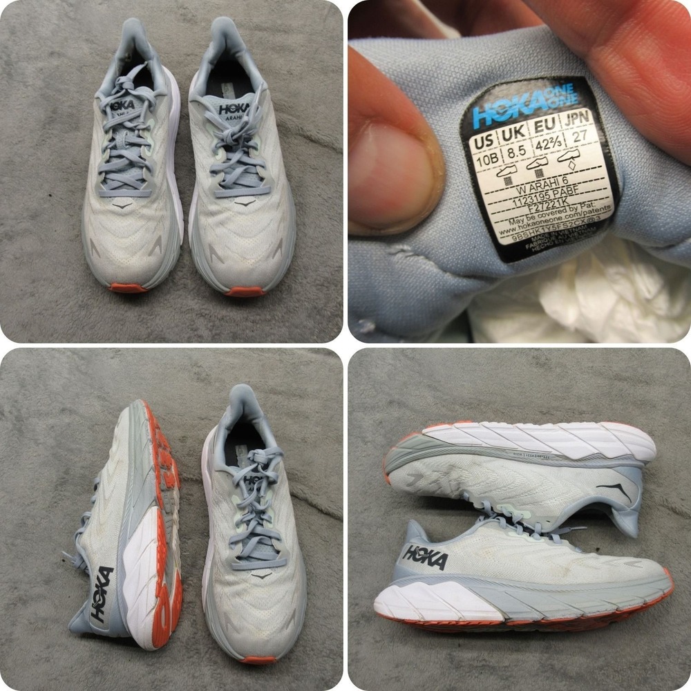 Hoka Womens 10B Running Shoes Gray Arahi 6 Lightweight Cushioned Athletic Jog